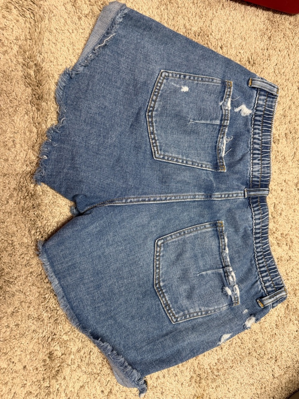 aerie Light Blue Distressed High-Rise Denim Shorts - Picture 6 of 6